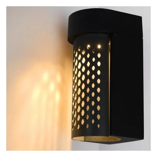 Lucide KIRAN - Wandlamp Buiten - LED - 1x10W 2700K - IP65 - Zwart - detail 3